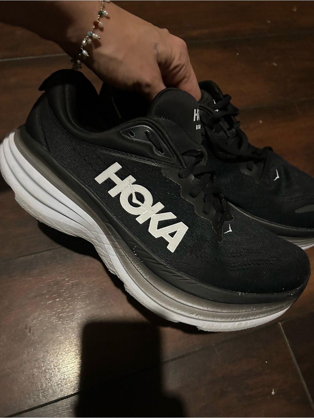 Hoka One One Black White Running Shoes